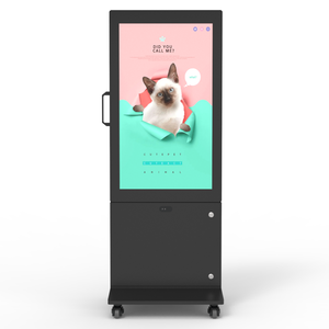 43 انچ ڈبل سائیڈ ڈسپلے LCD 1800nit سکرین ڈیجیٹل سٹینڈ آؤٹ ڈور پاورڈ پورٹیبل ایڈورٹائزنگ ڈبل سائیڈ بیٹری اشارے