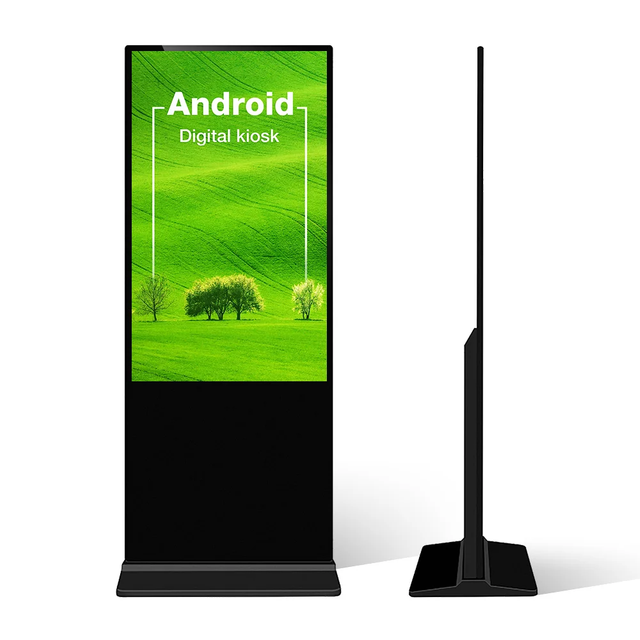 फ्लोर स्ट्यान्ड 43 55 इन्च 4K मिडिया प्लेयर टच स्क्रिन Lcd डिजिटल ठाडो अन्तरक्रियात्मक साइनेज इनडोर विज्ञापन मेसिन