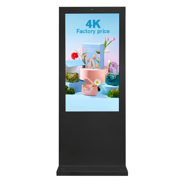 شاشة عرض 4K PCAP تعمل باللمس، حامل رقمي LCD، شاشة LCD رقمية، إعلانات خارجية، IP65، طوطم عمودي مقاوم للماء