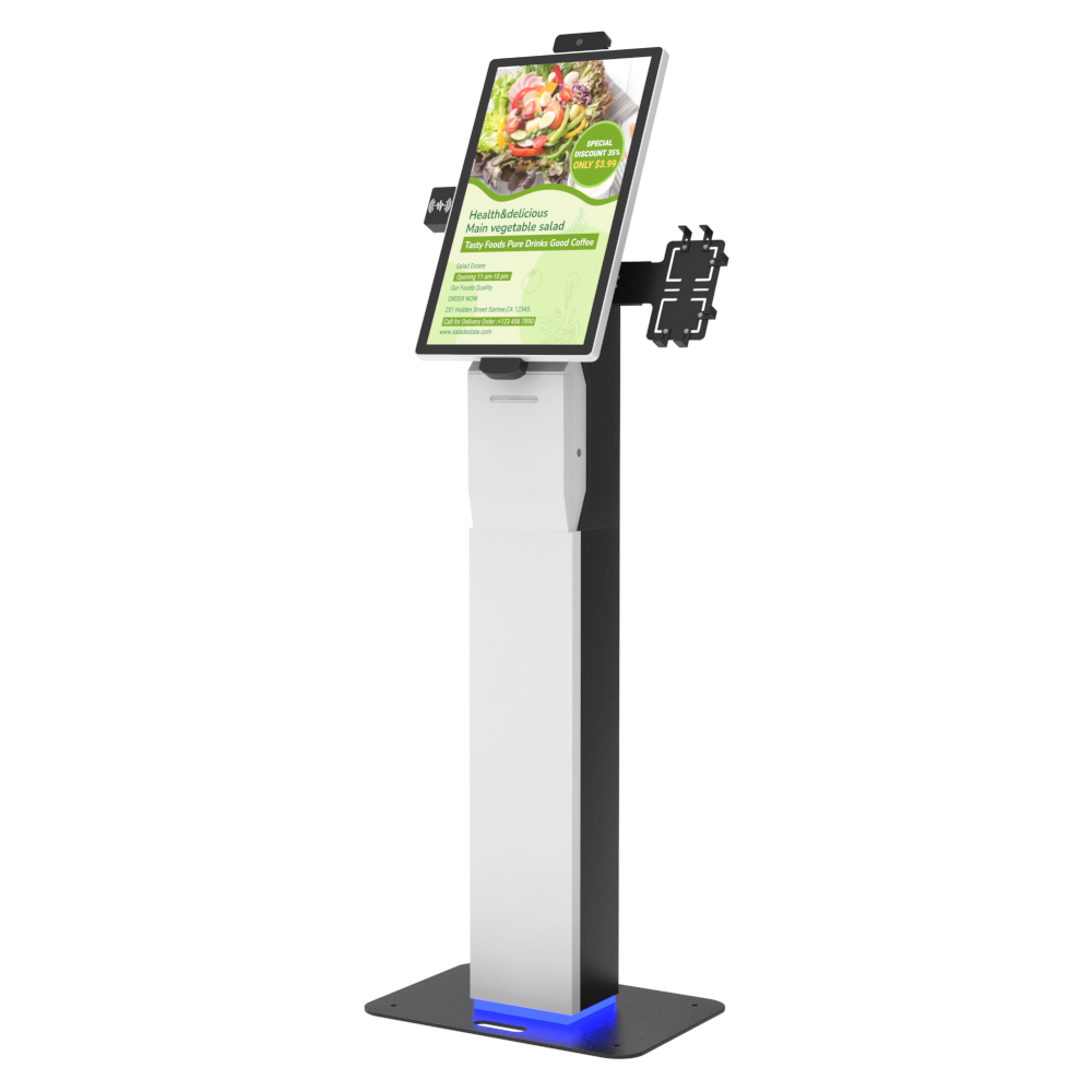 NFC-leser gesigsherkenning kwitansie drukker qr sode skandeerder skerm betaling restaurant self outomatiese betaling betaal bestel kiosk