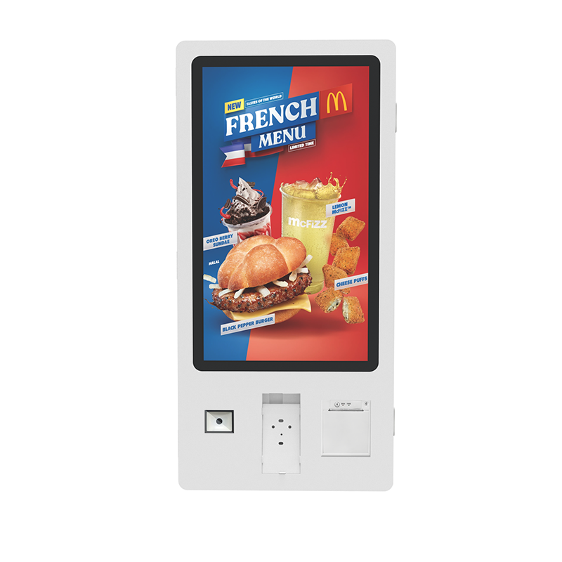 NFC 카메라 결제 LCD 화면 기능이 내장된 32인치 실내 소매점 결제 셀프 서비스 터치 결제 키오스크