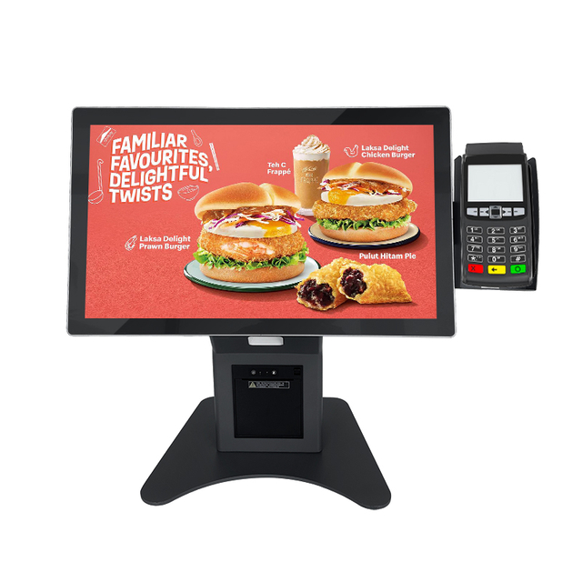 Ristorante di vendita caldo Fast Food Scanner Qr Touch Stampante terminale POS per pagamento senza contanti Ordinazione chiosco di checkout automatico
