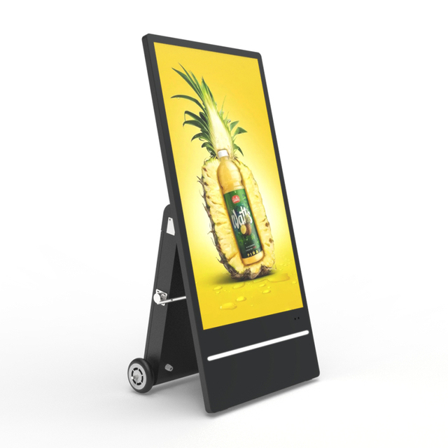 Einkaufszentrum Einzelhandelsgesch&auml;fte Bodenst&auml;nder Ip65 Tragbare kapazitive Touch-LCD-Plakatbatterie Bewegliche wasserdichte digitale Beschilderung