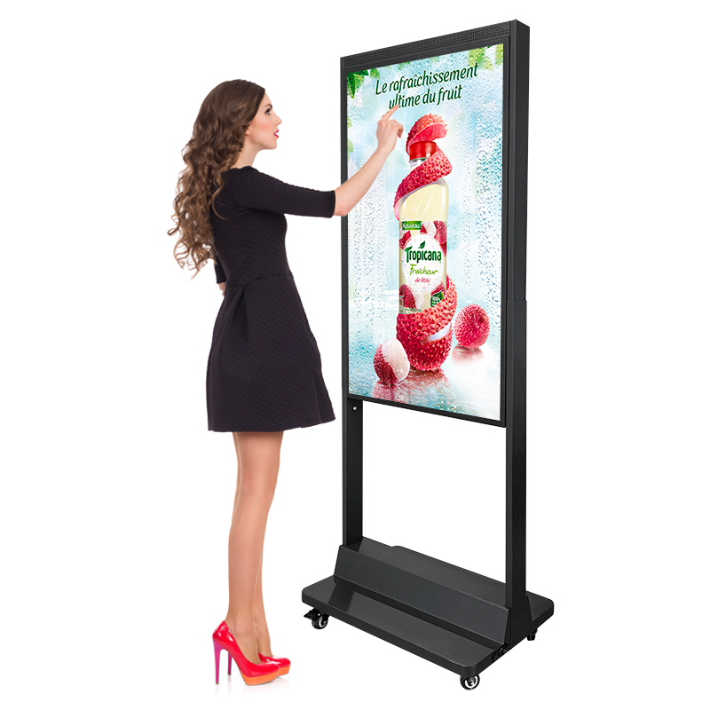 2500nit 700 h&oslash;j lysstyrke 2k 4k butik butik semi-udend&oslash;rs reklame display digital dobbeltsk&aelig;rm stativ lcd vindue skiltning