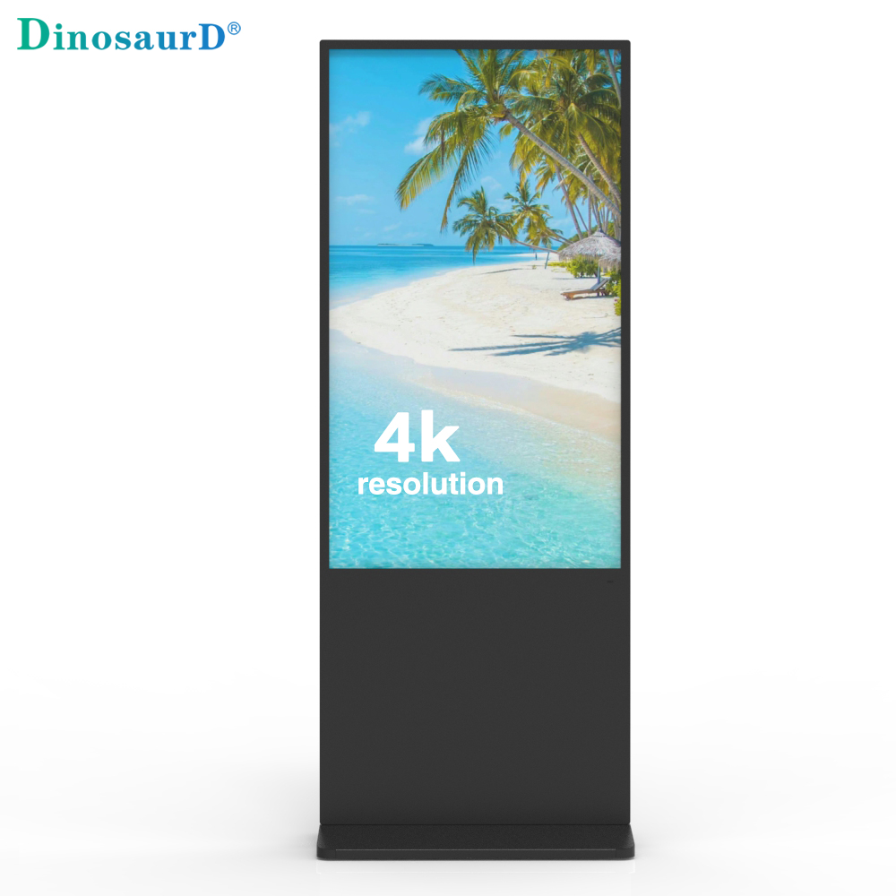 Ultra fino 43 49 55 65 polegadas Esta&ccedil;&atilde;o de metr&ocirc; Aeroporto Digital Signage Totem Touch 4K Interior Lcd Floor Standing Display de publicidade