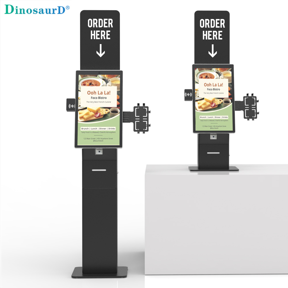 23.8 Inch Capacitive Tactus Screen Ordering Hotel Airport Subway Restaurant Self Service Payment Floor standing Checkout Kiosk