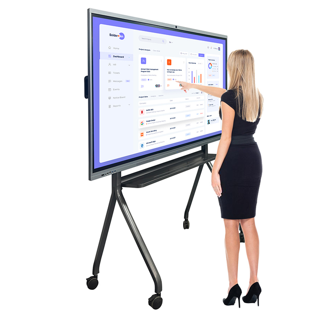 65 75 86 98 Inci 4K Papan Pendidikan TV Pintar Semua Dalam Satu Panel Layar Sentuh LCD Papan Tulis Interaktif Kelas