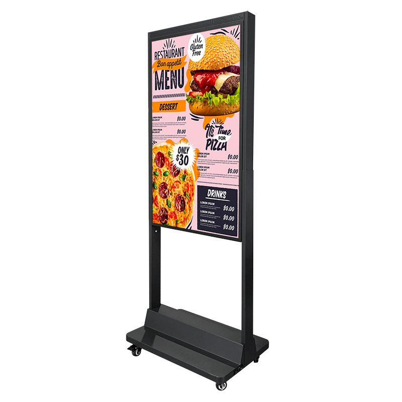 2500nit 700 h&oslash;j lysstyrke 2k 4k butik butik semi-udend&oslash;rs reklame display digital dobbeltsk&aelig;rm stativ lcd vindue skiltning