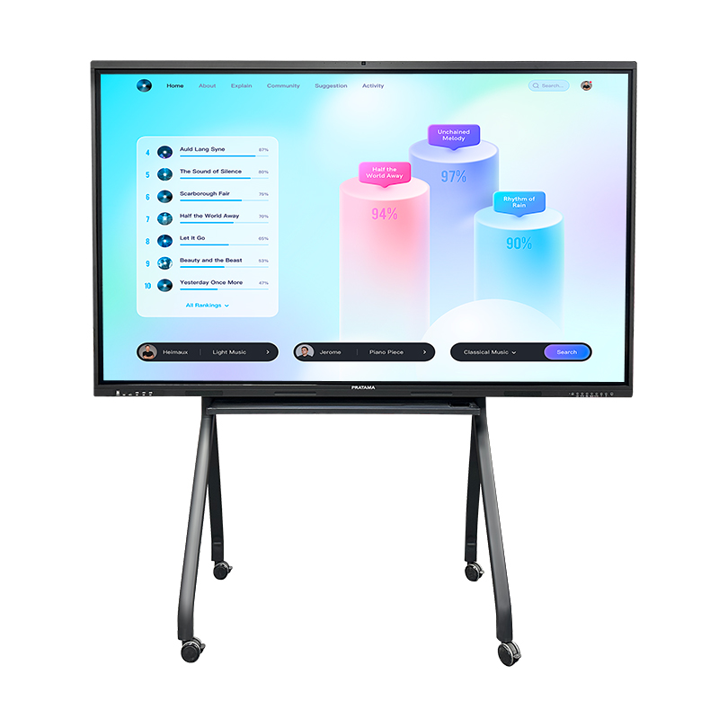 Tableau &eacute;lectronique intelligent multi-touch 4k, 40 Points, &eacute;cran plat tout-en-un, tableau blanc num&eacute;rique d'enseignement interactif
