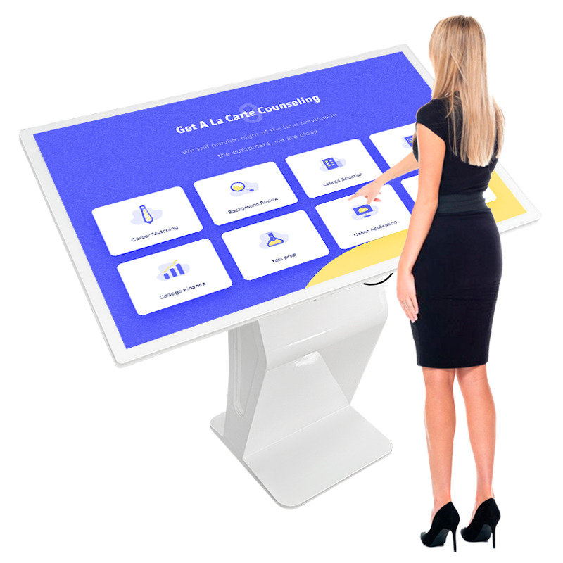 Multi Size Touch Navraag Masjien Alles in Een Interaktiewe Display LCD Inligting Advertensie Horisontale K Tipe Selfbediening Kiosk