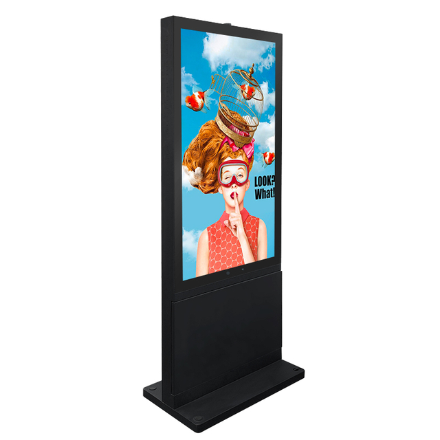 Cyfrowy ekran kiosku Wodoodporny stojący znak zewnętrzny Dwustronny odtwarzacz reklamowy Pionowy totem o wysokiej jasności