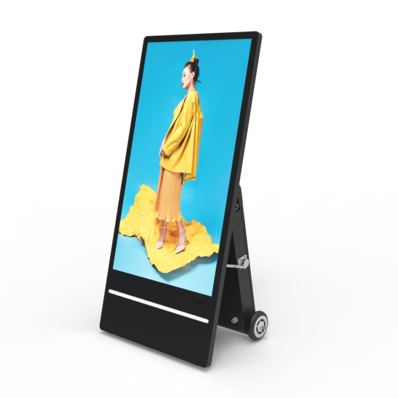 Affichage de batterie int&eacute;gr&eacute; IP65 2500nit affiche Lcd portable publicit&eacute; pliable aliment&eacute; num&eacute;rique ext&eacute;rieur &eacute;tanche signalisation mobile