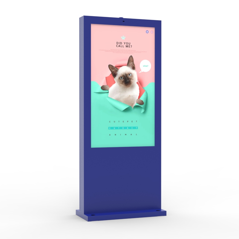 Luar Ruangan Tahan Air 55 65 75 Inci IP65 Kios LCD Digital Signage yang Dapat Dibaca Matahari Tampilan 2000 Nits Iklan untuk Penggunaan Luar Ruangan