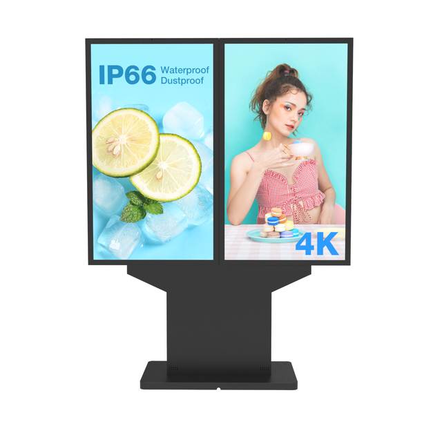 Y&uuml;ksek Parlaklık 65 75 86 İn&ccedil; Ekran Billboard 2 ekranlı IP65 Su Ge&ccedil;irmez Lcd HD Dış Mekan Dokunmatik Ekran Kiosk