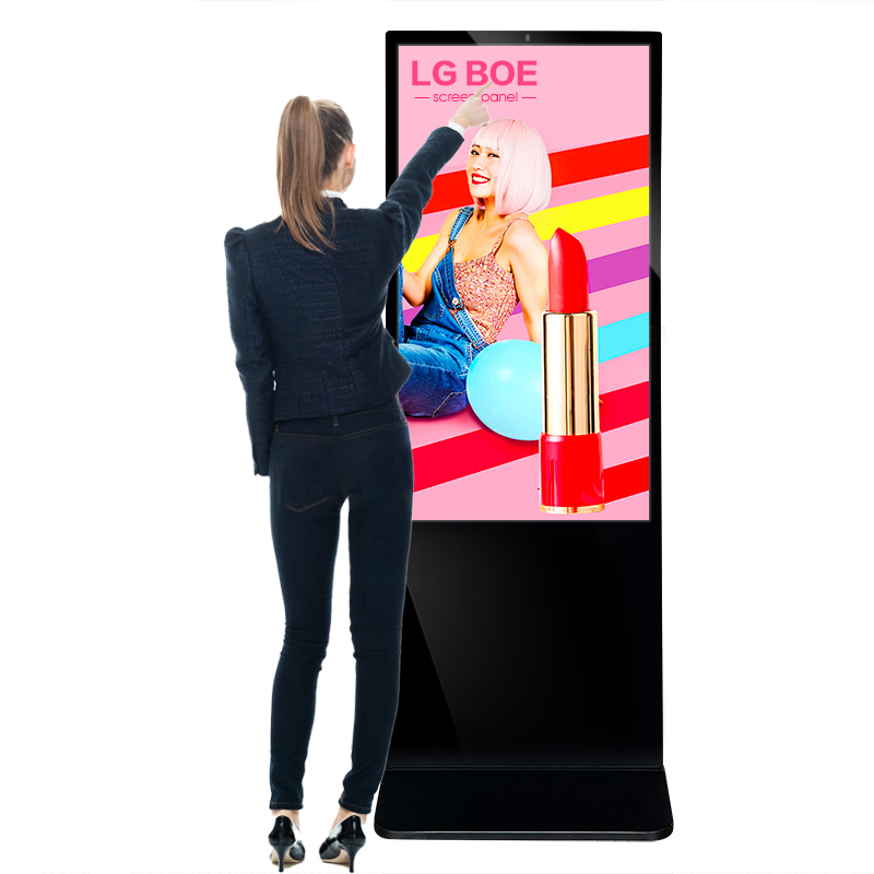 Kiosque vertical num&eacute;rique lcd 43 50 55 65, &eacute;cran d'affichage tactile interactif avec lecteur intelligent 4k, support publicitaire d'int&eacute;rieur, signalisation