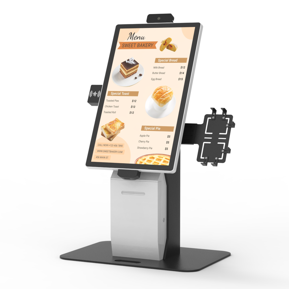 Kiosk Pembayaran Layan Diri Interaktif 15.6-32 Inci Desktop Automatik POS Restoran Dalaman Restoran Pesanan Sendiri Terminal Skrin Sentuh