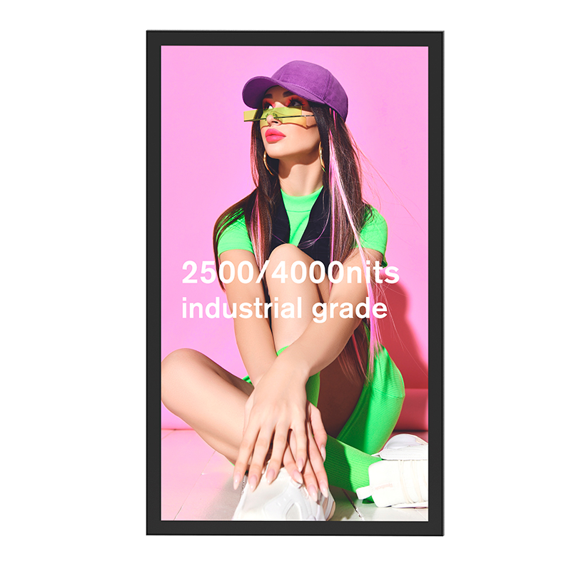 55 65 Inch IP66 Uiscedh&iacute;onach 2500nits Sc&aacute;ile&aacute;n F&oacute;gra&iacute;ochta Android Bord Comhartha&iacute;ocht Digiteach Teilif&iacute;s LCD Balla Allamuigh Taispe&aacute;in F&oacute;gra&iacute;ocht Mount