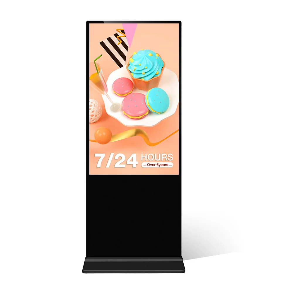 Indoor Totem Video Display ultradunne touchscreen reclamevloerstandaard Digitale verticale LCD-signage